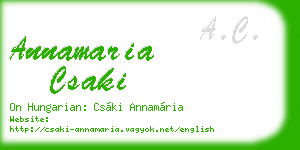 annamaria csaki business card